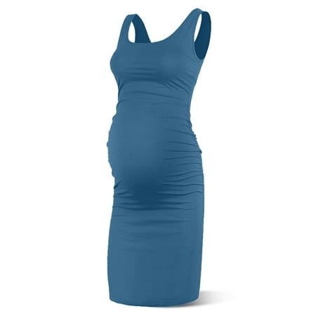 Women s Maternity Dresses Sleeveless Tank Side Ruching Bodycon Pregnancy Dress for Daily Wearing Navy-XL 
Women s Maternity Dresses Sleeveless Tank Side Ruching Bodycon Pregnancy Dress for Daily Wearing Navy-XL