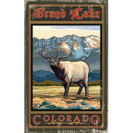 ArteHouse 0003-0493 Elk Planked Wood 14 x 23 Sign