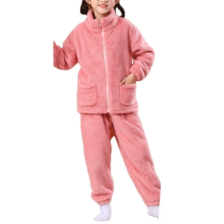 Gureui Autumn and Winter Warm Family Matching Pajamas Set Casual Solid Color Coral Fleece Zip Long Sleeve Tops with Pockets + Stretch Pants 2Pcs Sleepwear Set
Gureui Autumn and Winter Warm Family Matching Pajamas Set Casual Solid Color Coral Fleece Zip Long Sleeve Tops with Pockets + Stretch Pants 2Pcs Sleepwear Set