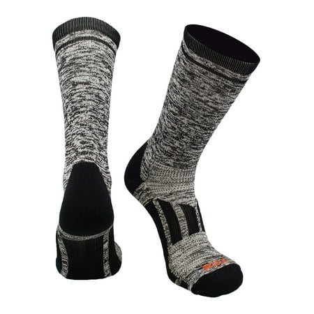 TCK Heathered Crew Socks (Black/White X-Large)