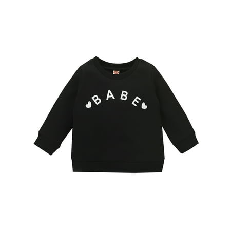 FINELOOK Kid Baby Sweatshirt Letter Print Long Sleeve Kids Toddlers Pullover Black 12-18 Months
FINELOOK Kid Baby Sweatshirt Letter Print Long Sleeve Kids Toddlers Pullover Black 12-18 Months
