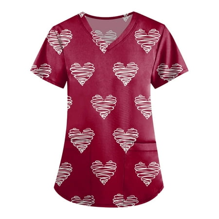 Cakiesky Women s Scrubs Shirts Moisture-Wicking V-Neck Printed Short-Sleeve Valentines Day Shirt Purple XXXXL
Cakiesky Women s Scrubs Shirts Moisture-Wicking V-Neck Printed Short-Sleeve Valentines Day Shirt Purple XXXXL
