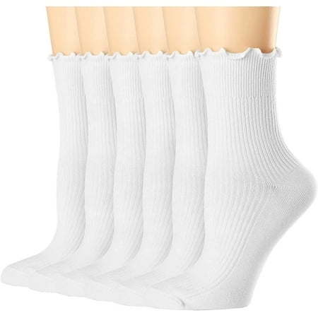 Womens Socks Ruffle Turn-Cuff Casual Ankle Socks Warm Knit Cotton Lettuce Crew Frilly Sock 6 Pack
Womens Socks Ruffle Turn-Cuff Casual Ankle Socks Warm Knit Cotton Lettuce Crew Frilly Sock 6 Pack