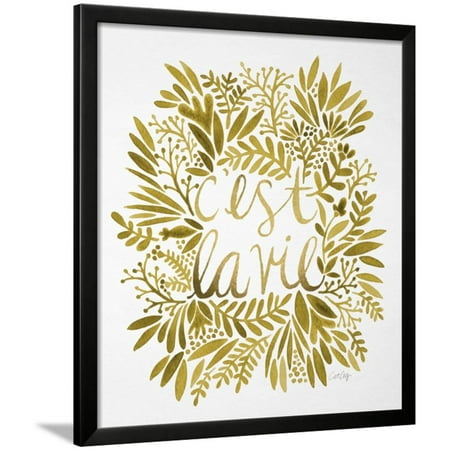 C'est La Vie in Gold Framed Print Wall Art By Cat Coquillette
