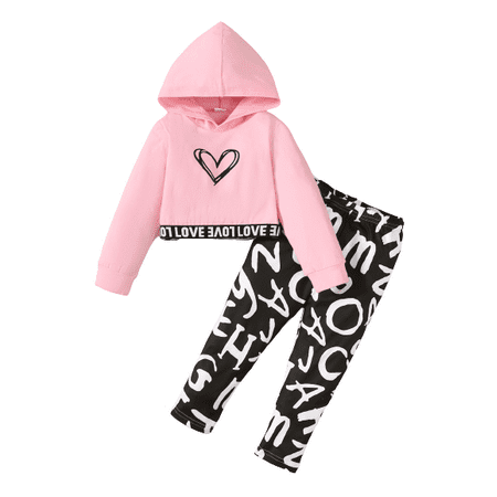 Mikrdoo Toddler Baby Girls Outfits Heart Print Shortie Hoodies Letter Print Pants 2Pcs Niceapparel Clothes Set Pink 4-5 Years
Mikrdoo Toddler Baby Girls Outfits Heart Print Shortie Hoodies Letter Print Pants 2Pcs Niceapparel Clothes Set Pink 4-5 Years