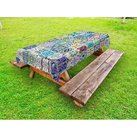 Moroccan Outdoor Tablecloth Floral Patchwork Design with Arabesque Figure Mediterranean Symbolic Artisan Work Decorative Washable Fabric Picnic Table Cloth 58 X 84 Inches Multicolor by Ambesonne
Moroccan Outdoor Tablecloth Floral Patchwork Design with Arabesque Figure Mediterranean Symbolic Artisan Work Decorative Washable Fabric Picnic Table Cloth 58 X 84 Inches Multicolor by Ambesonne