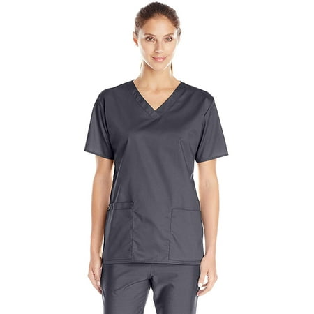 WonderWink Womens Wonderwork V-Neck Scrub Top 5X-Large Pewter
