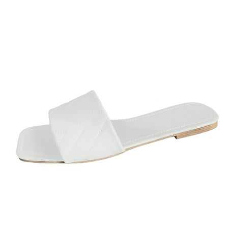 Alueeu ladies shoes casual Womens Fashion Flat Sewing Slippers Ladies Casual Square Toe Beach Shoes White 37
Alueeu ladies shoes casual Womens Fashion Flat Sewing Slippers Ladies Casual Square Toe Beach Shoes White 37
