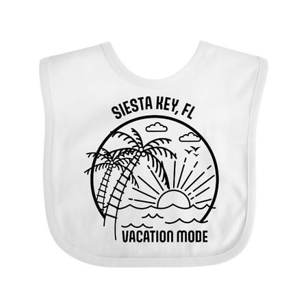 Inktastic Summer Vacation Mode Siesta Key Beach Florida Gift Baby Boy or Baby Girl Bib