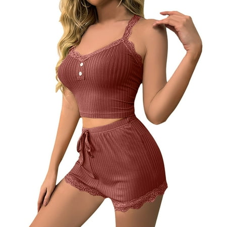 Female Pajamas For Plus Size For Casual Lace Suspenders Shorts Home Wear Pajamas Set
Female Pajamas For Plus Size For Casual Lace Suspenders Shorts Home Wear Pajamas Set
