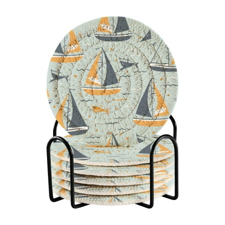 6 coil coasters 3.94x3.94x0.24 inch water coasters Drink coasters with cup holders Absorbent coasters Heat resistant for bar protection Green Cartoon Boat
6 coil coasters 3.94x3.94x0.24 inch water coasters Drink coasters with cup holders Absorbent coasters Heat resistant for bar protection Green Cartoon Boat