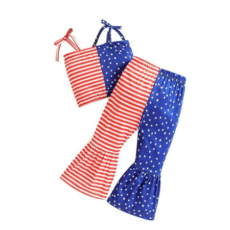 Fanxing 4th Of July Baby Girls Outfit Summer Casual Sleeveless Spaghetti Strap Flag Print Fashion Tops And Long Flare Pants
Fanxing 4th Of July Baby Girls Outfit Summer Casual Sleeveless Spaghetti Strap Flag Print Fashion Tops And Long Flare Pants