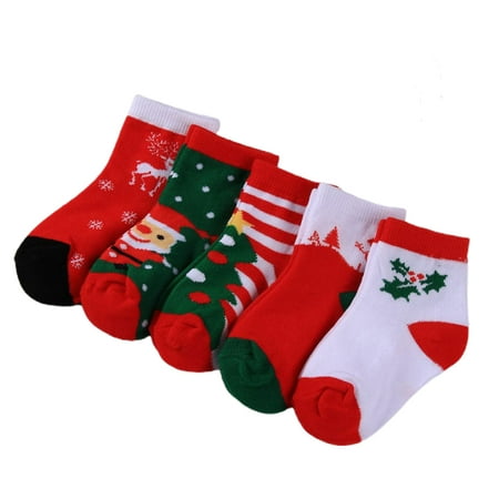 5 Pairs Baby Boys Girls Christmas Socks Cute Xmas Tree Santa Snowflake Snowman Elastic Soft Skin Friendly Cotton Winter Feet Warm Middle Tube Stretchy Socks for Kids Children
5 Pairs Baby Boys Girls Christmas Socks Cute Xmas Tree Santa Snowflake Snowman Elastic Soft Skin Friendly Cotton Winter Feet Warm Middle Tube Stretchy Socks for Kids Children
