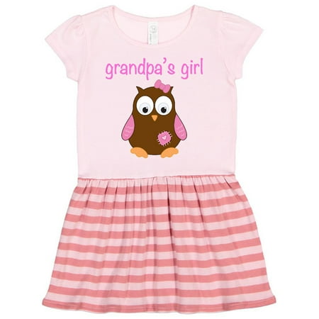 Inktastic grandpa s girl - owl Gift Toddler Girl Dress