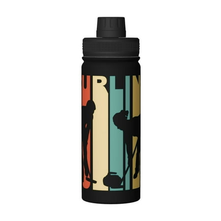 Retro Curling Silhouette 18 Oz Water Bottles Insulated Water Bottle Stainless Steel Thermos with Flip Lid
Retro Curling Silhouette 18 Oz Water Bottles Insulated Water Bottle Stainless Steel Thermos with Flip Lid