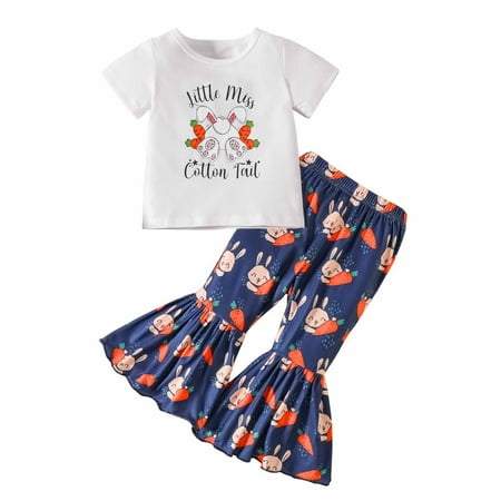 YFPWM Baby Girl Outfit Easter Baby Girls Boys Cotton Crew Neck Short Sleeve Casual Print Trousers Bell Bottoms Set Navy 3-4 Years
YFPWM Baby Girl Outfit Easter Baby Girls Boys Cotton Crew Neck Short Sleeve Casual Print Trousers Bell Bottoms Set Navy 3-4 Years