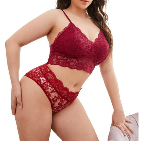 A Piece Burgundy Plus Size Bras & Bralettes (Women s)