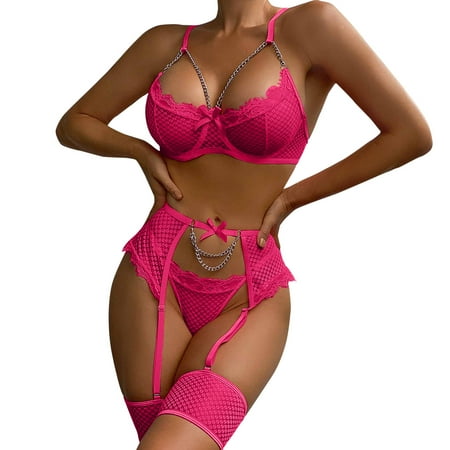 Lingerie for Women S Lingerie Mesh Stitching Eyelashes Lace Hanging Chain Butterfly Four Piece Set
Lingerie for Women S Lingerie Mesh Stitching Eyelashes Lace Hanging Chain Butterfly Four Piece Set