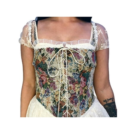 Calsunbaby Summer Women Corset Crop Tops Retro Floral Printing Sleeveless Lace Up Vest Camisoles Lace Trim Party Clubwear Colorful M
Calsunbaby Summer Women Corset Crop Tops Retro Floral Printing Sleeveless Lace Up Vest Camisoles Lace Trim Party Clubwear Colorful M