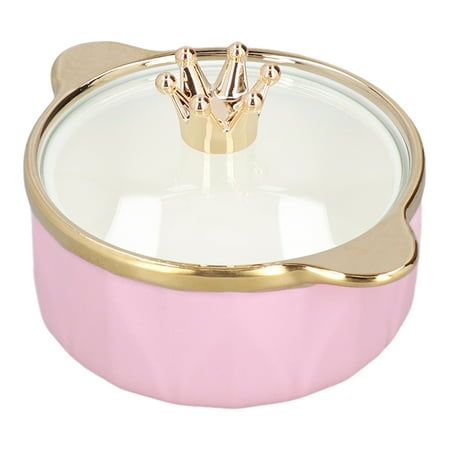 Binaural Bowls Cute Safe Delicate Unique Bowls With Lid Handle For Salad Pink