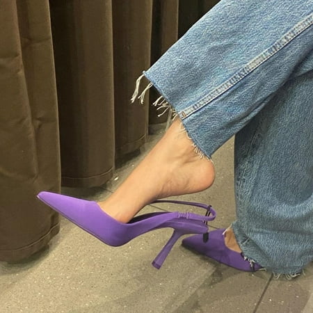 Women‘s Pointed Toe High Heel Solid Color Slip On Slingback Sandals Valentine‘s Day Heels
Women‘s Pointed Toe High Heel Solid Color Slip On Slingback Sandals Valentine‘s Day Heels