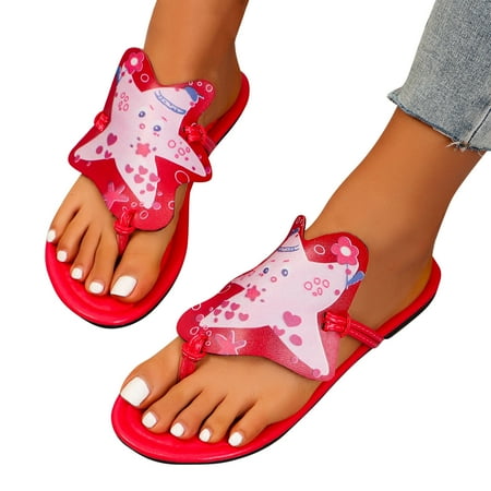YODETEY Women Sandals Fashionable Flat Sandals Starfishs Toe Clippers Casual Lightweight Beach Slippers Red
YODETEY Women Sandals Fashionable Flat Sandals Starfishs Toe Clippers Casual Lightweight Beach Slippers Red