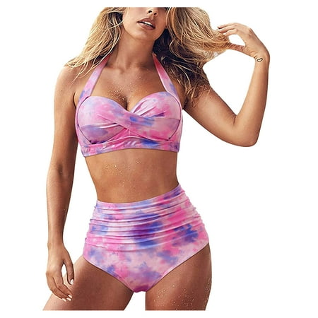 Bikini Bottoms for Women Piece Vintage Bikini Print Ruched Waist High Retro Women Two Swimsuit Halter Set Swimwears Tankinis Set
Bikini Bottoms for Women Piece Vintage Bikini Print Ruched Waist High Retro Women Two Swimsuit Halter Set Swimwears Tankinis Set