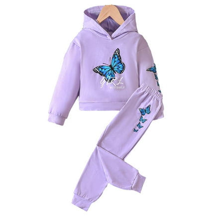 WOLLED Toddler Kids Pullover Hoodies and Sweatpants 2 Piece Outfit Unisex Sweatsuit with 3D Butterfly Print for Age 3-12 Years
WOLLED Toddler Kids Pullover Hoodies and Sweatpants 2 Piece Outfit Unisex Sweatsuit with 3D Butterfly Print for Age 3-12 Years