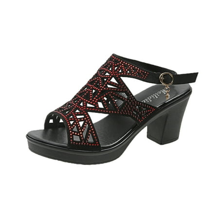 Ladies Fashion Summer Suede Rhinestone Decorative Buckle Thick High Heel Sandals Clear Flat Sandals for Women Arch Supports for Womens Sandals
Ladies Fashion Summer Suede Rhinestone Decorative Buckle Thick High Heel Sandals Clear Flat Sandals for Women Arch Supports for Womens Sandals
