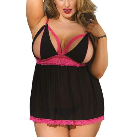 Miarhb Woman Cutout Stitching Nightdress Women Plus Size Lace Mesh Lingerie Red Babydoll Split Cup Lingerie
Miarhb Woman Cutout Stitching Nightdress Women Plus Size Lace Mesh Lingerie Red Babydoll Split Cup Lingerie