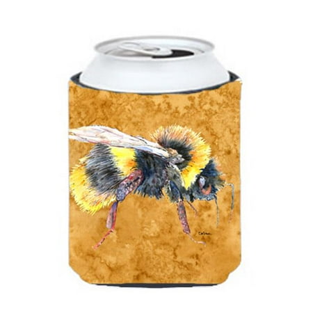 Bee On Gold Can Or bottle sleeve Hugger - 12 oz.