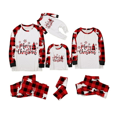 Matching Family Pajamas Set Plaid Christmas Pajamas Sleepwear Dad Mom PJs