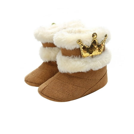 Herdignity Winter Baby Cotton-Padded Shoes Anti-Slip Thickening Sequins Crown Snow Boot Prewalker for Boys Girls Pink/Brown Golden/Gray Silver
Herdignity Winter Baby Cotton-Padded Shoes Anti-Slip Thickening Sequins Crown Snow Boot Prewalker for Boys Girls Pink/Brown Golden/Gray Silver