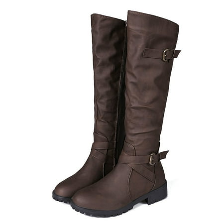 SIMANLAN Knee High Boots Women Wide Calf Riding Boot Zip-Up Low Heel Shoes Brown 7.5
SIMANLAN Knee High Boots Women Wide Calf Riding Boot Zip-Up Low Heel Shoes Brown 7.5