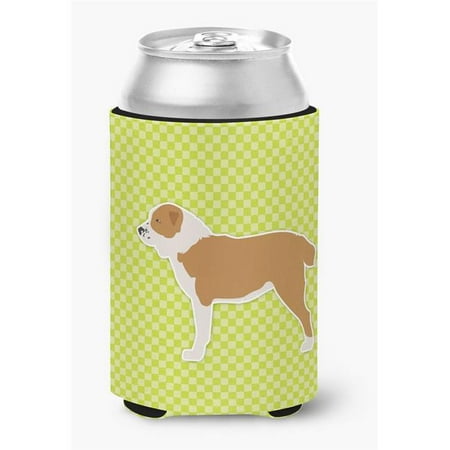Central Asian Shepherd Dog Checkerboard Green Can or Bottle Hugger