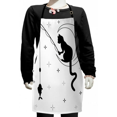 Modern Kids Apron Cat Fishing with Long Tail Sitting on the Moon Among Starry Sky Humor Sketch Art Boys Girls Apron Bib with Adjustable Ties for Cooking Baking Painting Black White by Ambesonne
Modern Kids Apron Cat Fishing with Long Tail Sitting on the Moon Among Starry Sky Humor Sketch Art Boys Girls Apron Bib with Adjustable Ties for Cooking Baking Painting Black White by Ambesonne