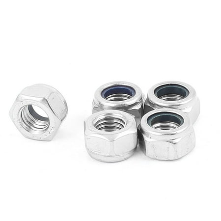 Unique Bargains M12 304 Stainless Steel Nylon Insert Lock Nut Screws Fasteners 5pcs
