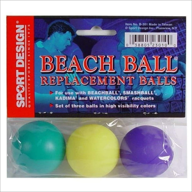 Sport Design Replacement Beach Balls for Beachball Smashball Kadima Watercolors (Set of three balls in Assorted colors ) Brown/a