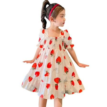 DNDKILG Baby Toddler Girls Summer Dress Ruffle Sundress Strawberry Short Sleeve Dresses White 1Y-6Y 100
DNDKILG Baby Toddler Girls Summer Dress Ruffle Sundress Strawberry Short Sleeve Dresses White 1Y-6Y 100