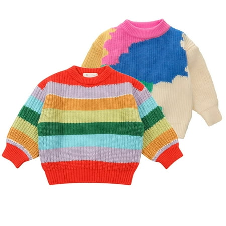 URMAGIC 1-7T Girls Long Sleeve Knit Sweater Color Block Crewneck Cute Warm Pullover Holiday
URMAGIC 1-7T Girls Long Sleeve Knit Sweater Color Block Crewneck Cute Warm Pullover Holiday