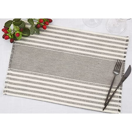 Fennco Styles Stripe Design Cotton Placemats 13 W x 19 L Set of 4 - Black & White Woven Fringed Table Mats for Home Décor Dining Table Banquet Family Gathering and Special Occasion
Fennco Styles Stripe Design Cotton Placemats 13 W x 19 L Set of 4 - Black & White Woven Fringed Table Mats for Home Décor Dining Table Banquet Family Gathering and Special Occasion