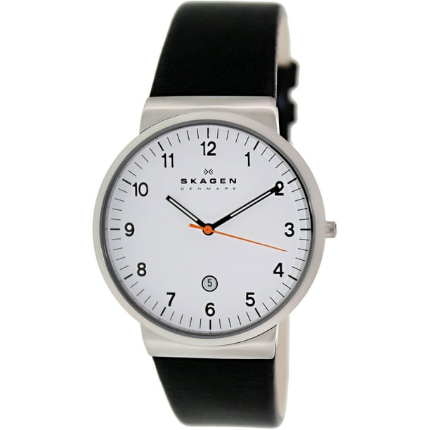 Skagen Men's Ancher SKW6024 Black Leather Quartz Fashion Watch