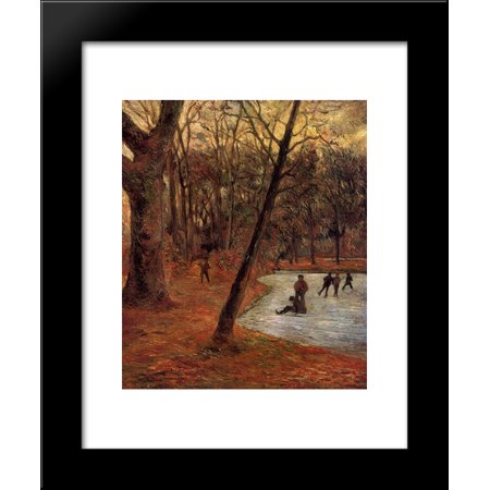 Skaters in Fredericksberg park 20x24 Framed Art Print by Paul Gauguin