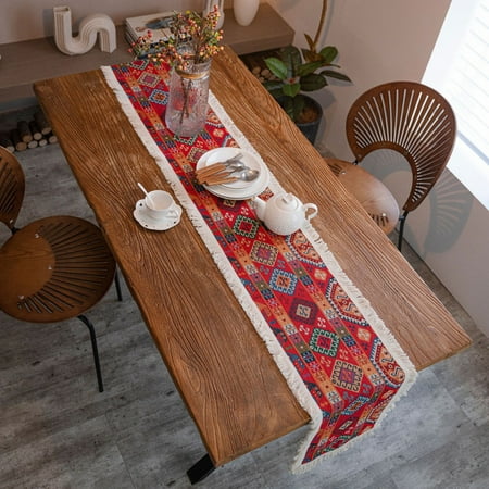 Washranp Table Runner Bohemian Tassel Tablecloth Soft Cotton Table Covers for Dining Room Decor
Washranp Table Runner Bohemian Tassel Tablecloth Soft Cotton Table Covers for Dining Room Decor