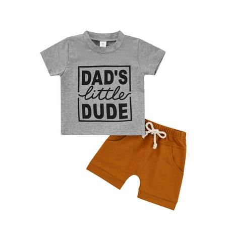 2PCS Toddler Boy Kids Summer Outfits T-shirt+Shorts Clothes Set 2-7Years