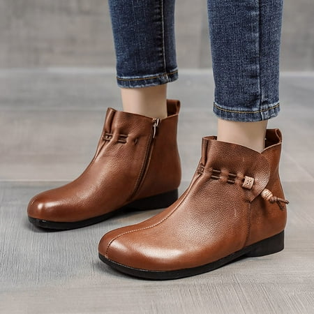 Alueeu Women s Ankle Boots Solid Shoes Retro Booties Round Zipper Comfortable Short Women Flat Toe Color Women s Boots
Alueeu Women s Ankle Boots Solid Shoes Retro Booties Round Zipper Comfortable Short Women Flat Toe Color Women s Boots