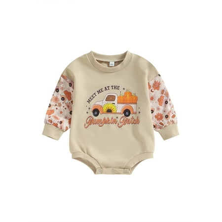 Infant Baby Girls Halloween Casual Crew Neck Romper Long Sleeve Letter Floral Pumpkin Print Jumpsuit
Infant Baby Girls Halloween Casual Crew Neck Romper Long Sleeve Letter Floral Pumpkin Print Jumpsuit