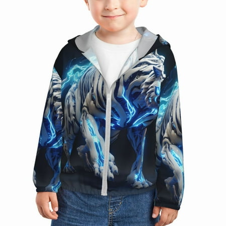 Lukts Futuristic Blue Light White Tiger Print Children s Long-Sleeved Sun Protection Clothing Hooded Sweatshirts for Boys and Girls Outdoor Sports-2 Years
Lukts Futuristic Blue Light White Tiger Print Children s Long-Sleeved Sun Protection Clothing Hooded Sweatshirts for Boys and Girls Outdoor Sports-2 Years