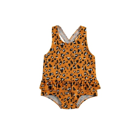 Canrulo Infant Baby Girls Swimsuit Leopard/Stripe Print U-shaped Neck Cross Strap Ruffle Swimwear Orange 18-24 Months
Canrulo Infant Baby Girls Swimsuit Leopard/Stripe Print U-shaped Neck Cross Strap Ruffle Swimwear Orange 18-24 Months