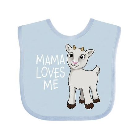 Inktastic Mama Loves Me- Cute Goat Gift Baby Boy or Baby Girl Bib